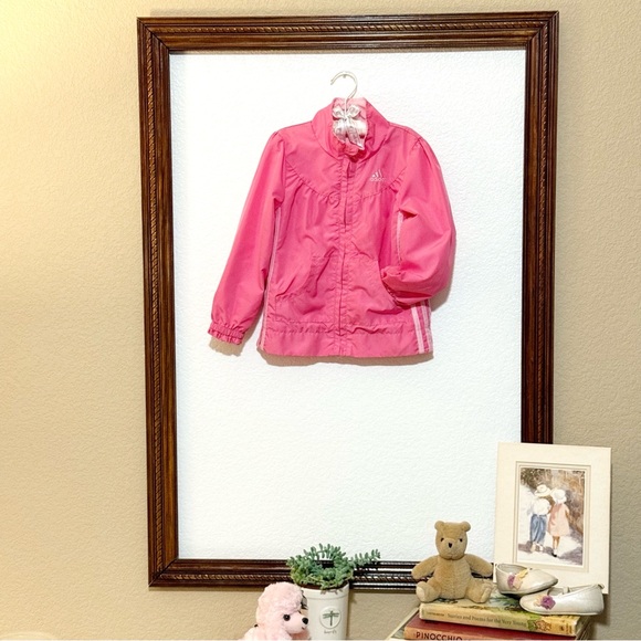 Adidas EUC 2010 Girls Lightweight Track Jacket Hot Pink with Stripes Size 4T - Picture 1 of 9